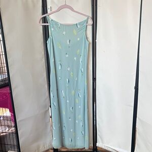 Elegant Blue Sleeveless Dress